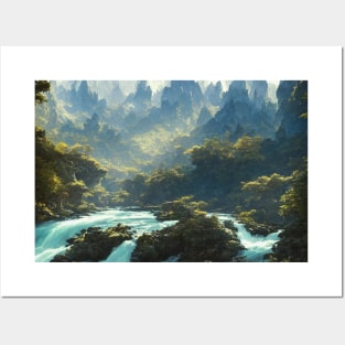 Picture Mountain River Landscape Posters and Art